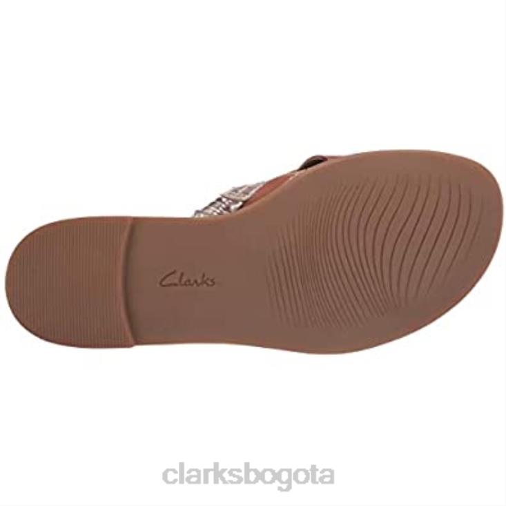 Clarks 0DX8L423 sandalias planas de tejido reyna para mujer clarks combinación metálica de cuero tostado mujer combinación metalizada de cuero tostado