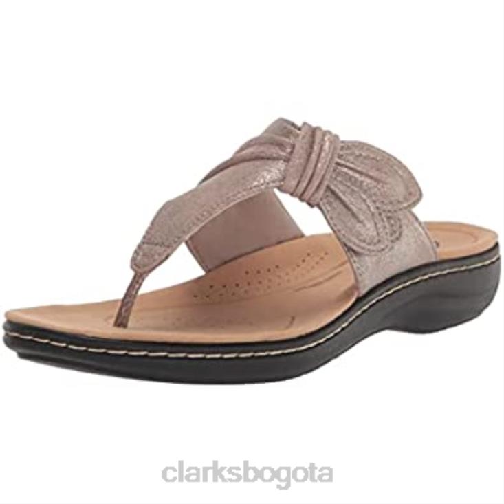 Clarks 0DX8L424 Sandalia plana clarks laurieann rae de mujer en sintético color topo metalizado mujer