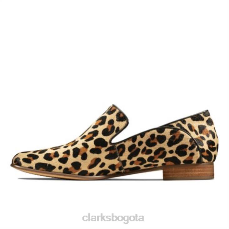 Clarks 0DX8L4262 clarks de interés con estampado de leopardo viola pura mujer interés del estampado de leopardo