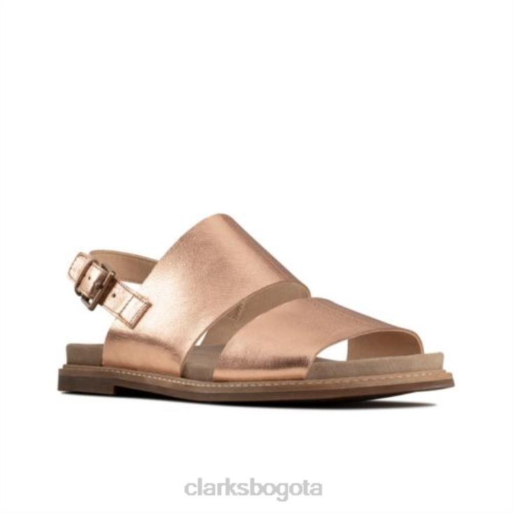 Clarks 0DX8L4270 clarks corsio slide cuero oro rosa unisexo cuero de oro rosa