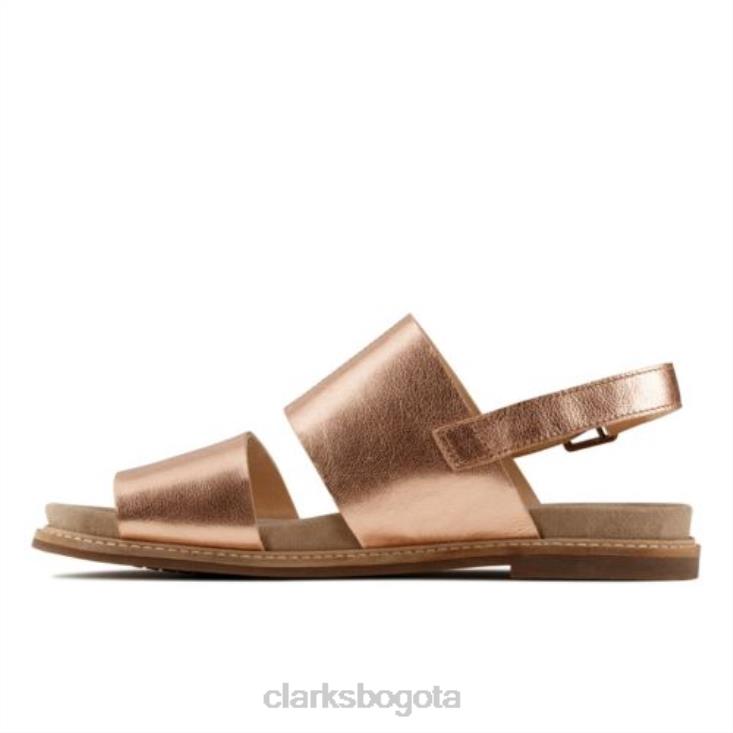 Clarks 0DX8L4270 clarks corsio slide cuero oro rosa unisexo cuero de oro rosa
