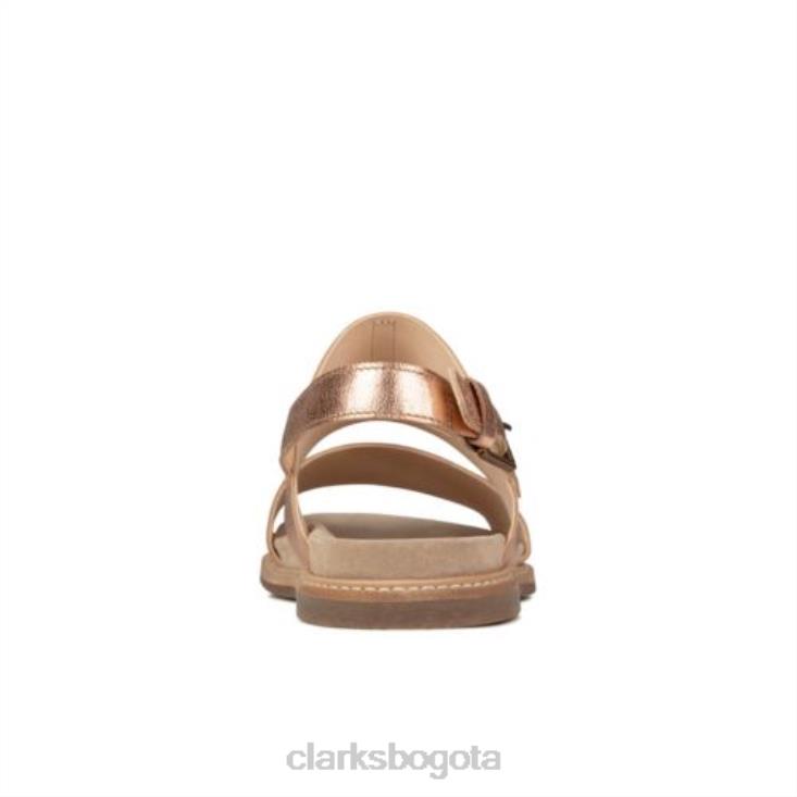 Clarks 0DX8L4270 clarks corsio slide cuero oro rosa unisexo cuero de oro rosa