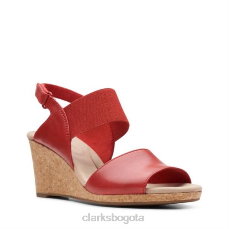 Clarks 0DX8L4272 combinación cuero/textil rojo clarks lafley lily unisexo combinación cuero/textil rojo