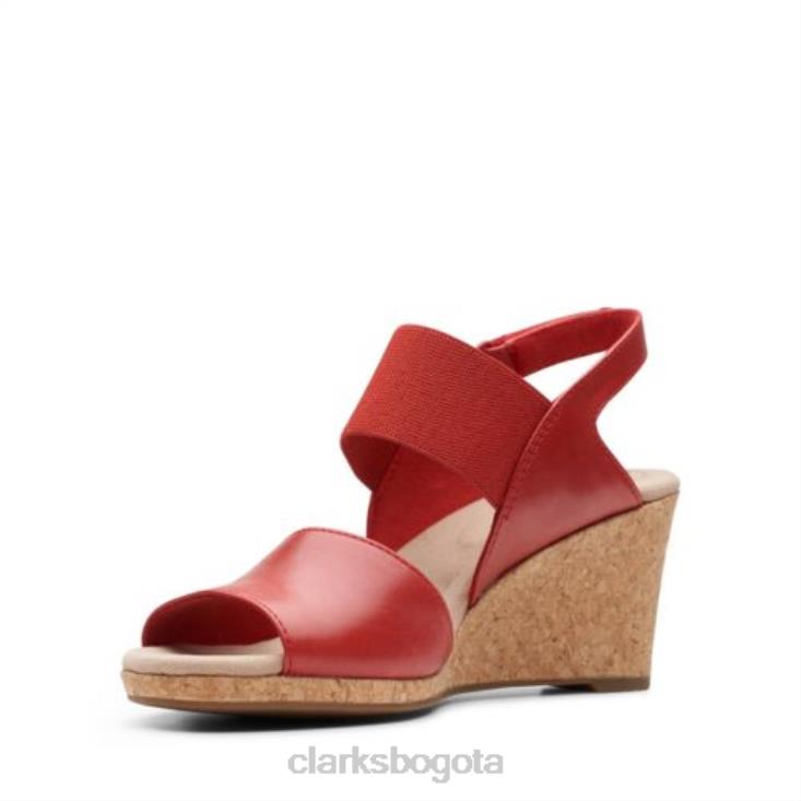 Clarks 0DX8L4272 combinación cuero/textil rojo clarks lafley lily unisexo combinación cuero/textil rojo