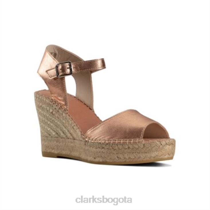 Clarks 0DX8L4273 clarks oro rosa cuero metalizado arena pollensa unisexo cuero metalizado oro rosa