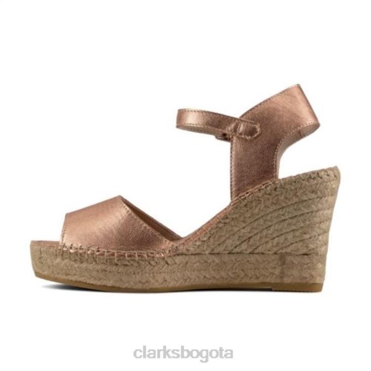 Clarks 0DX8L4273 clarks oro rosa cuero metalizado arena pollensa unisexo cuero metalizado oro rosa