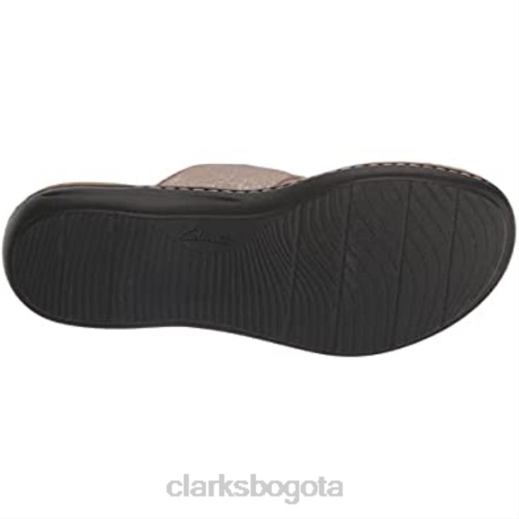 Clarks 0DX8L429 sandalia plana mujer laurieann rae clarks taupe metalizado sintetico mujer