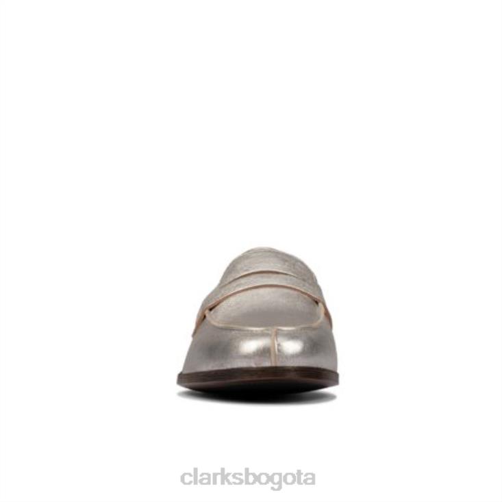 Clarks 0DX8L4339 mocasines clarks hamble plateado metalizado mujer plata metalizada