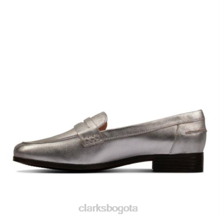 Clarks 0DX8L4339 mocasines clarks hamble plateado metalizado mujer plata metalizada