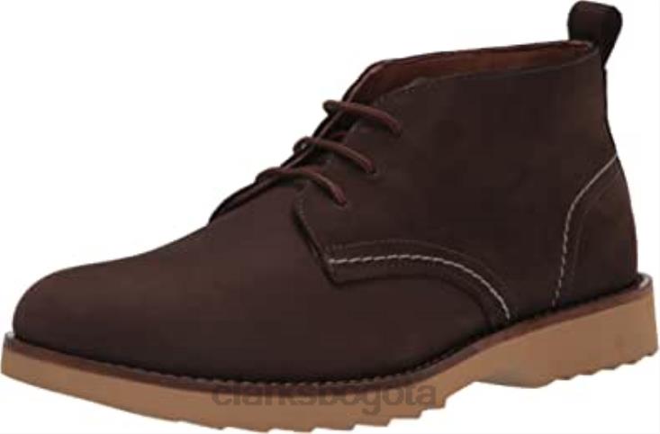 Clarks 0DX8L434 Botas clarks fallhill mid chukka para hombre de nobuk marrón oscuro hombres nubuck marrón oscuro
