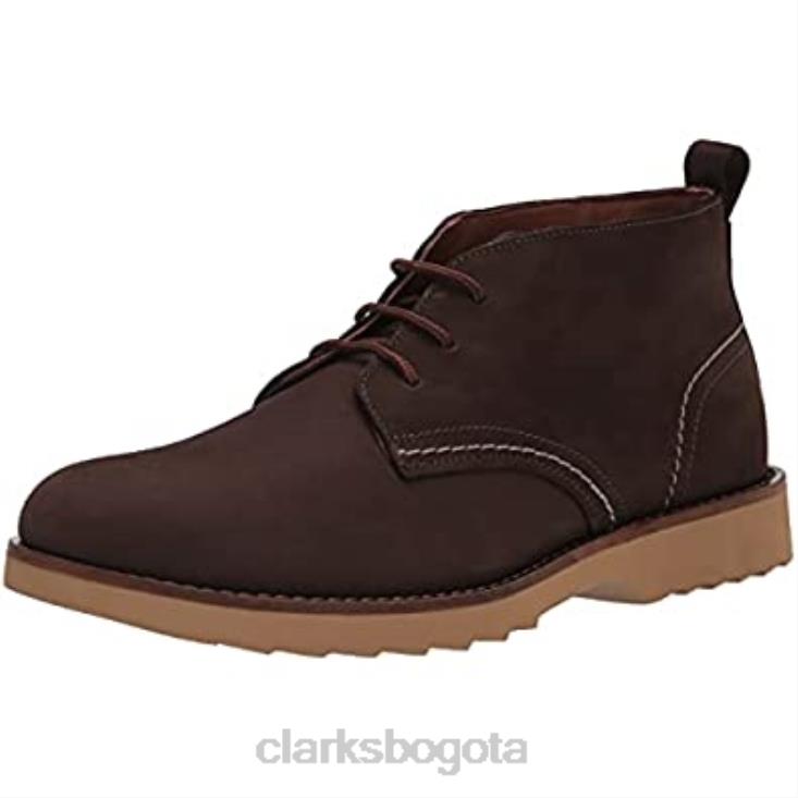 Clarks 0DX8L434 Botas clarks fallhill mid chukka para hombre de nobuk marrón oscuro hombres nubuck marrón oscuro