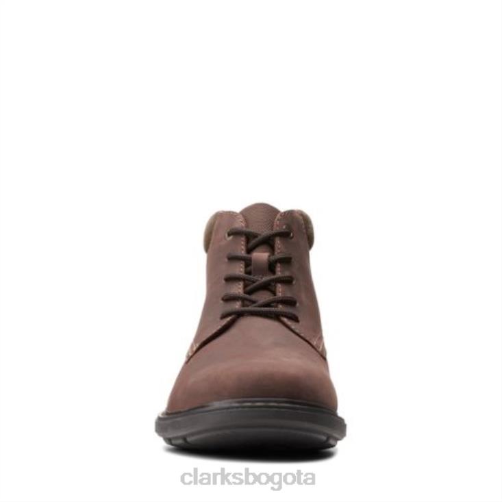 Clarks 0DX8L4348 Clarks Rendell Peak de cuero marrón oscuro hombres cuero marrón oscuro
