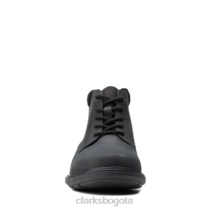 Clarks 0DX8L4350 clarks de cuero negro Rendell Peak hombres cuero negro
