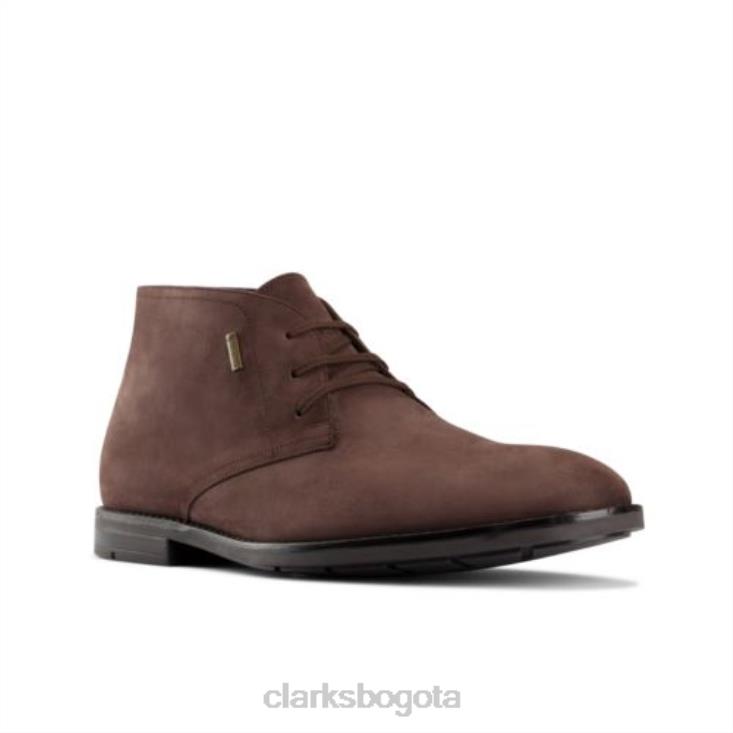 Clarks 0DX8L4361 clarks ronnie lo gtx nubuck marrón oscuro hombres nubuck marrón oscuro