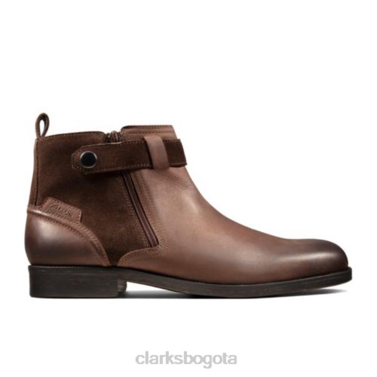 Clarks 0DX8L4362 clarks brocton zip cuero marrón hombres cuero marrón
