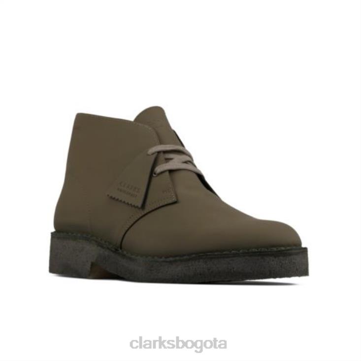 Clarks 0DX8L4366 bota desierto221 clarks de cuero verde oliva hombres cuero oliva