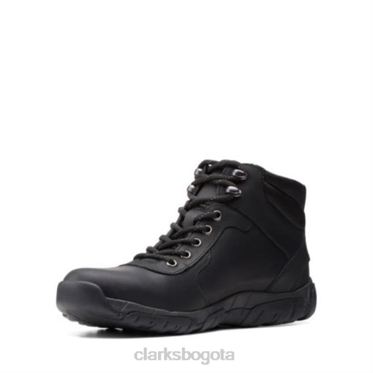 Clarks 0DX8L4369 clarks cuero negro grove hi ii hombres cuero negro