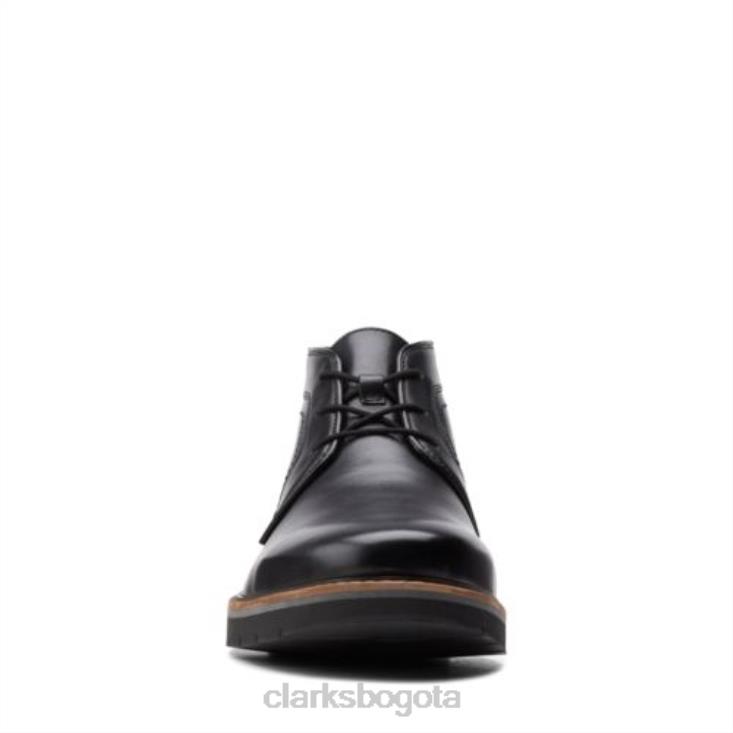Clarks 0DX8L4370 clarks bayhill mid negro cuero liso hombres cuero liso negro