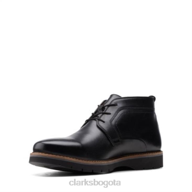Clarks 0DX8L4370 clarks bayhill mid negro cuero liso hombres cuero liso negro