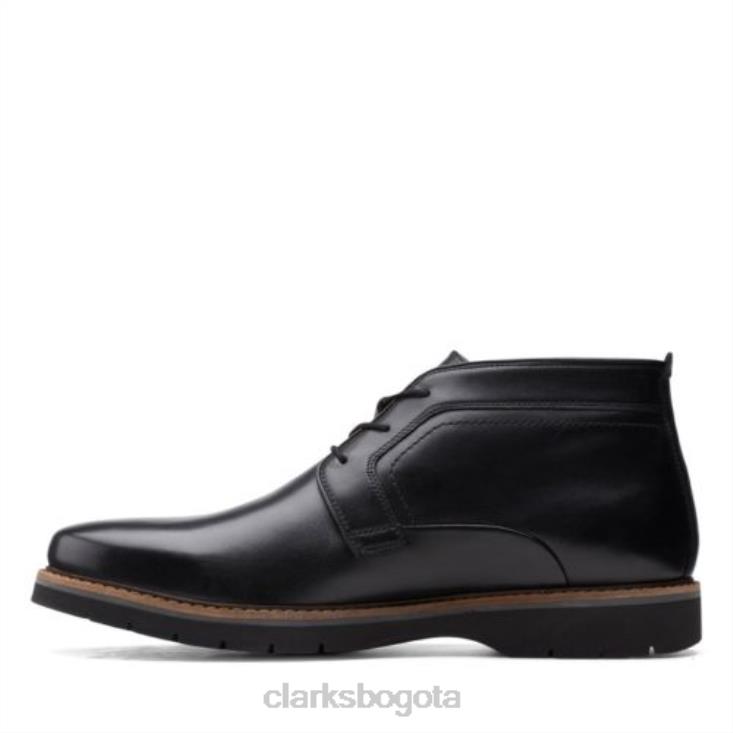 Clarks 0DX8L4370 clarks bayhill mid negro cuero liso hombres cuero liso negro