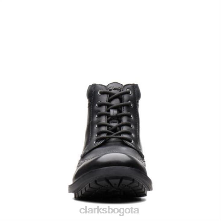 Clarks 0DX8L4384 clarks curington rise cuero liso negro hombres cuero liso negro