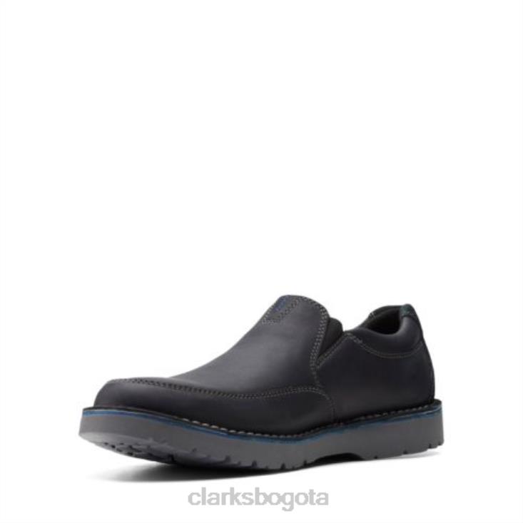 Clarks 0DX8L4390 clarks vargo step cuero negro hombres cuero negro