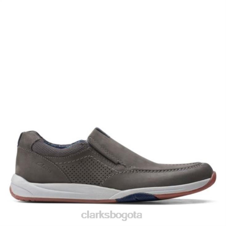 Clarks 0DX8L4392 escalón clarks langton de nobuk gris hombres nubuck gris