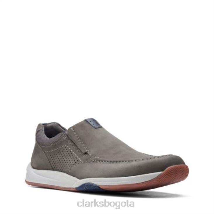 Clarks 0DX8L4392 escalón clarks langton de nobuk gris hombres nubuck gris