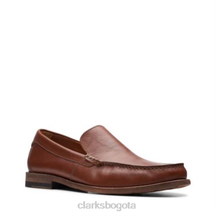 Clarks 0DX8L4395 clarks pace barnes cuero tostado oscuro hombres cuero bronceado oscuro