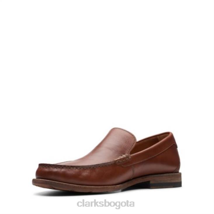 Clarks 0DX8L4395 clarks pace barnes cuero tostado oscuro hombres cuero bronceado oscuro