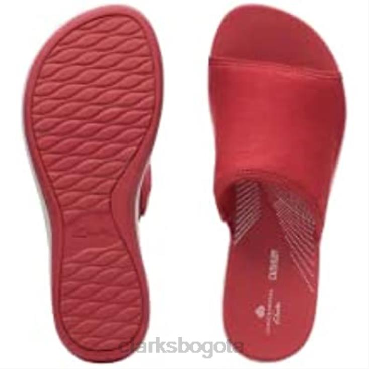 Clarks 0DX8L44 sandalias clarks arla nora de textil rojo para mujer mujer textil rojo