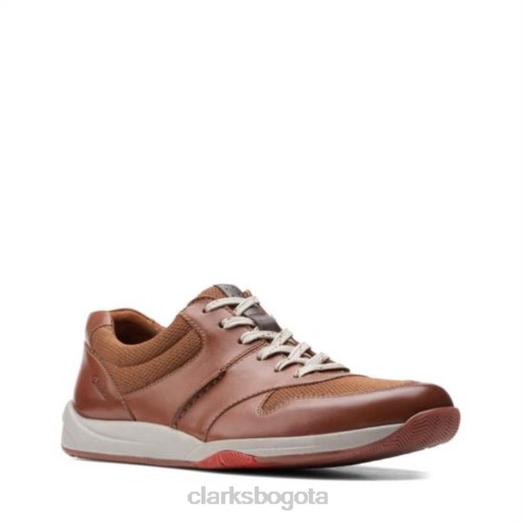 Clarks 0DX8L4430 clarks langton race de cuero tostado oscuro hombres cuero bronceado oscuro