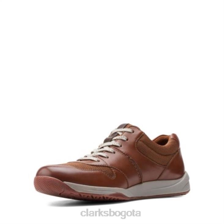 Clarks 0DX8L4430 clarks langton race de cuero tostado oscuro hombres cuero bronceado oscuro