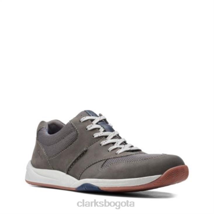 Clarks 0DX8L4438 clarks langton race nobuk gris hombres nubuck gris