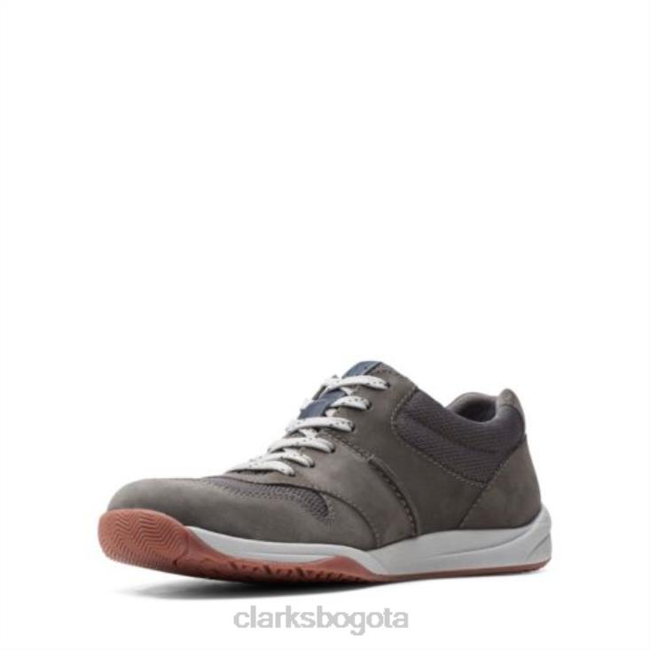 Clarks 0DX8L4438 clarks langton race nobuk gris hombres nubuck gris