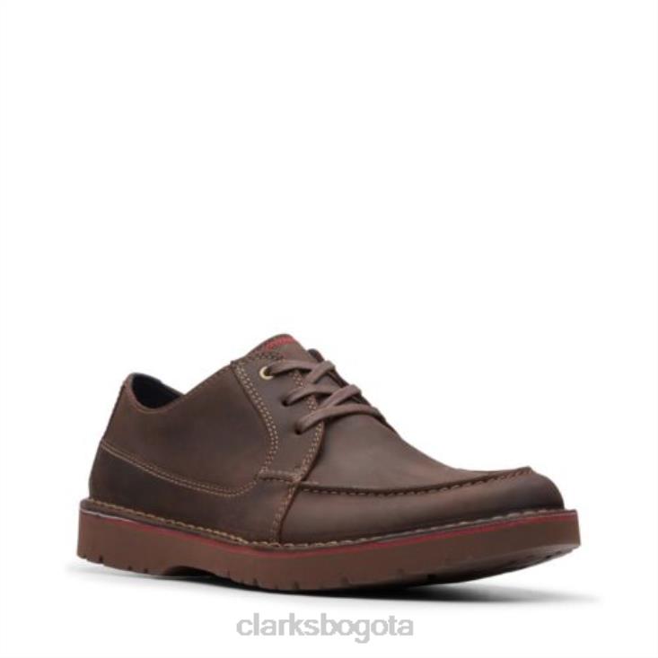 Clarks 0DX8L4442 clarks vargo vibe cuero marrón oscuro hombres cuero marrón oscuro