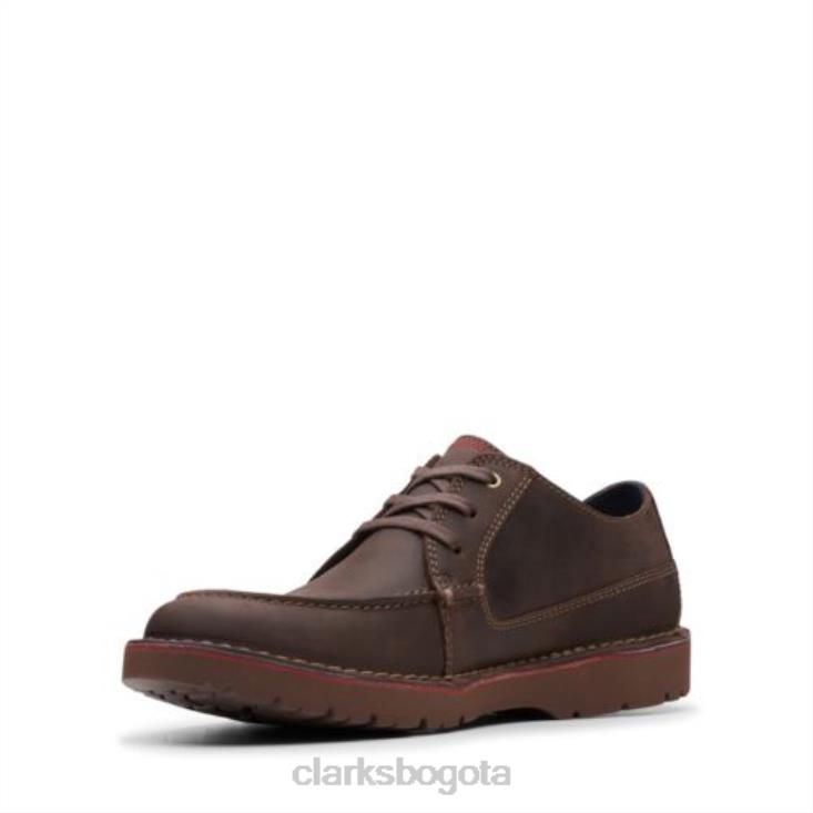 Clarks 0DX8L4442 clarks vargo vibe cuero marrón oscuro hombres cuero marrón oscuro