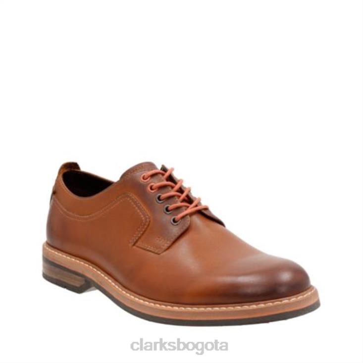 Clarks 0DX8L4448 clarks pitney walk de cuero coñac hombres cuero coñac