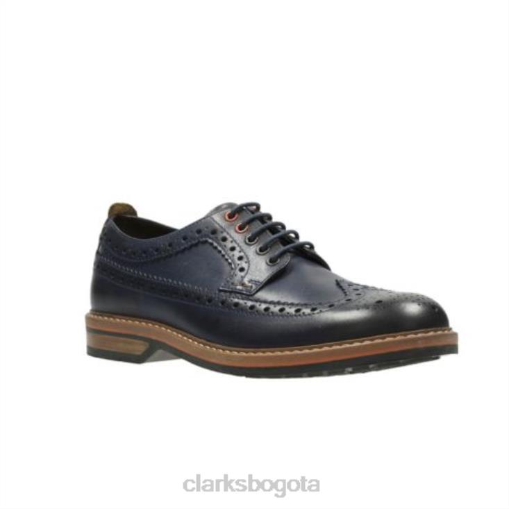 Clarks 0DX8L4449 clarks cuero azul pitney limit hombres cuero azul