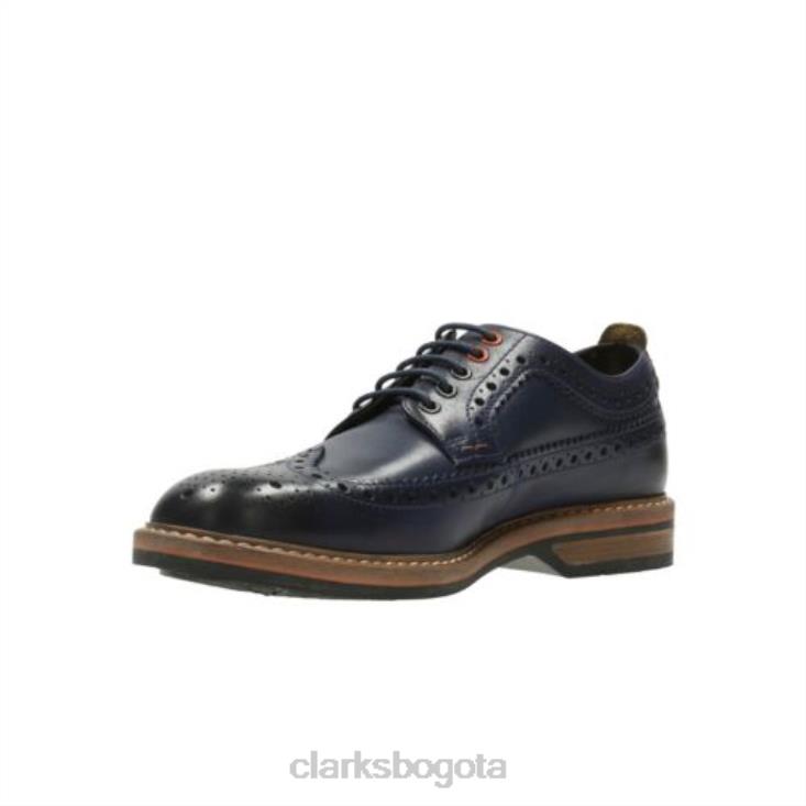 Clarks 0DX8L4449 clarks cuero azul pitney limit hombres cuero azul