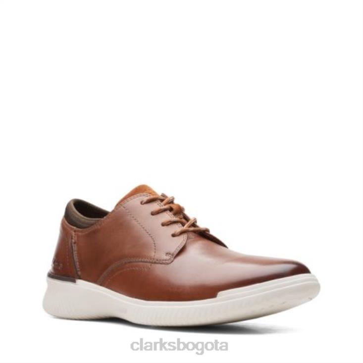 Clarks 0DX8L4451 Clarks Donaway de cuero tostado oscuro - Ajuste ancho hombres cuero bronceado oscuro
