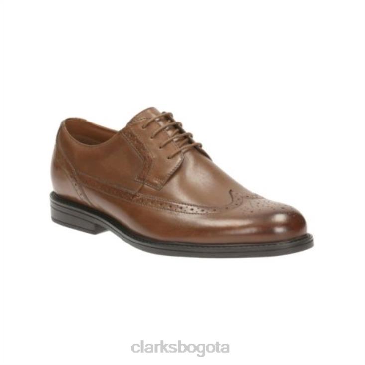 Clarks 0DX8L4462 clarks beckfield limit cuero tostado hombres cuero marrón