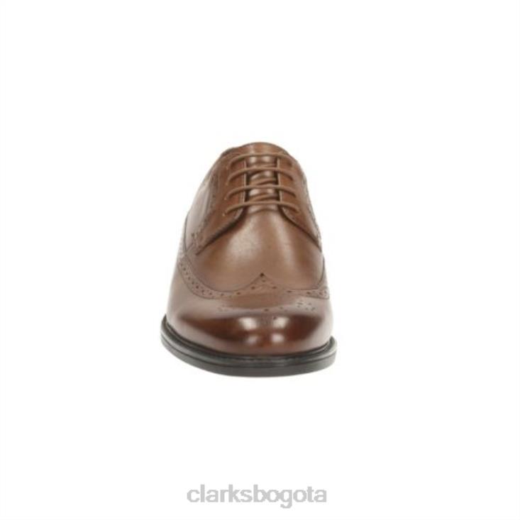 Clarks 0DX8L4462 clarks beckfield limit cuero tostado hombres cuero marrón