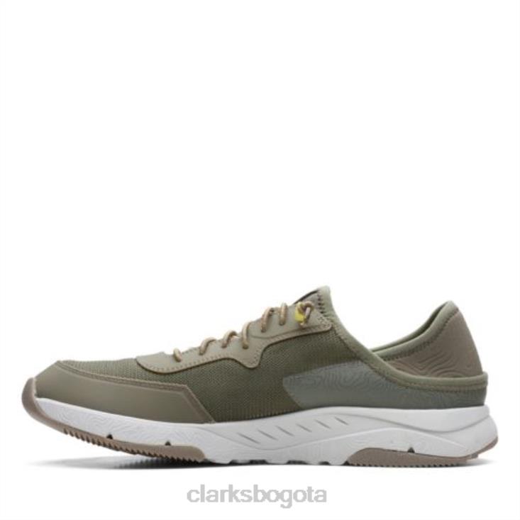 Clarks 0DX8L4465 clarks oliva combi davis bajos hombres combinación de oliva