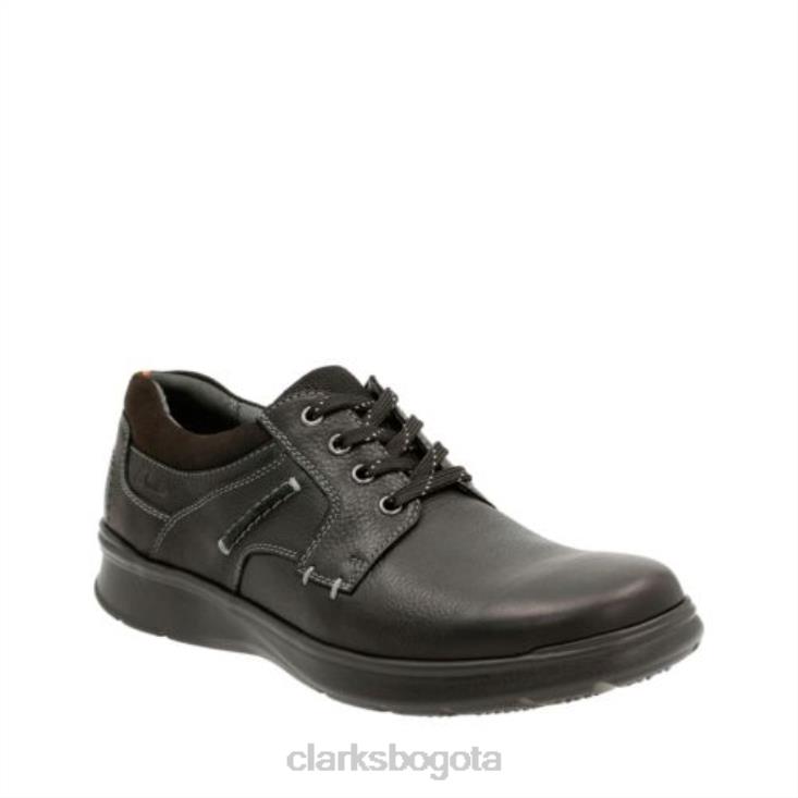 Clarks 0DX8L4468 clarks de ajuste ancho cotrell de cuero aceitoso negro hombres cuero negro aceitoso