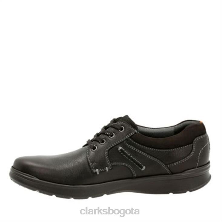 Clarks 0DX8L4468 clarks de ajuste ancho cotrell de cuero aceitoso negro hombres cuero negro aceitoso