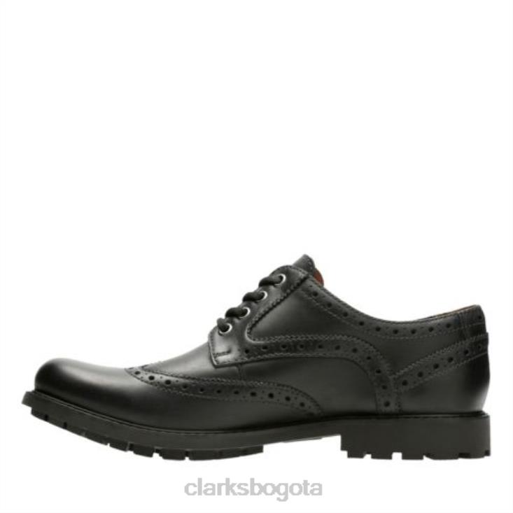 Clarks 0DX8L4469 clarks curington wing cuero negro hombres cuero negro