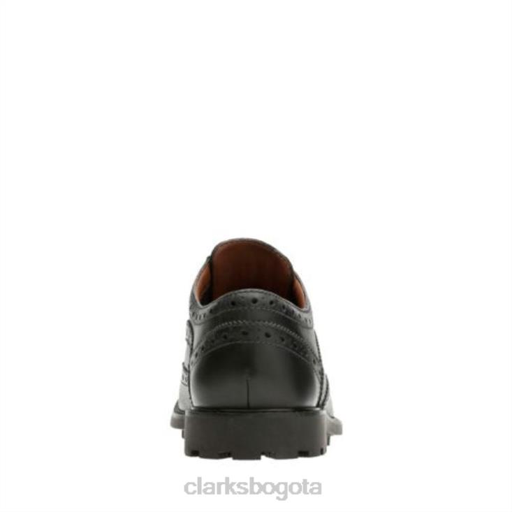 Clarks 0DX8L4469 clarks curington wing cuero negro hombres cuero negro