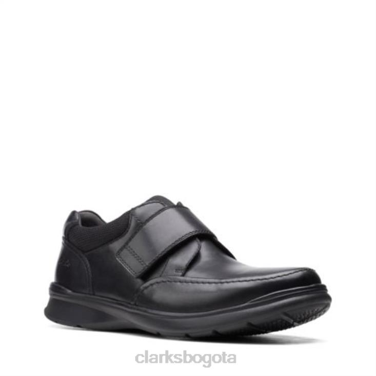 Clarks 0DX8L4471 correa cotrell clarks negro cuero liso hombres cuero liso negro