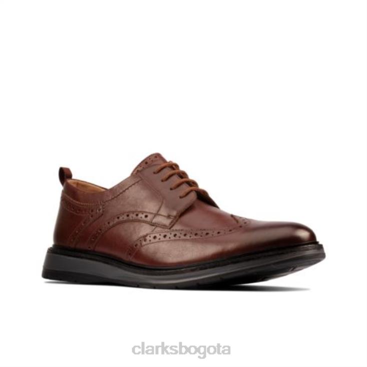 Clarks 0DX8L4475 Clarks Chantry Wing de cuero tostado oscuro hombres cuero bronceado oscuro